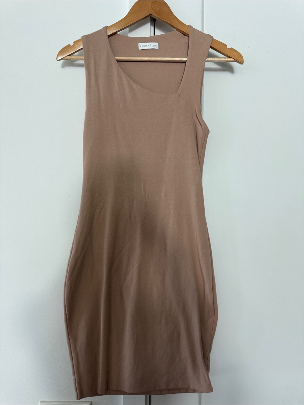 Kookai Tan Sleeveless Midi Dress